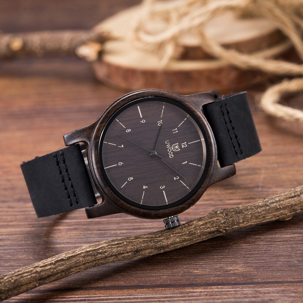 Luxury Women Watch Wood Leather Wristwatches