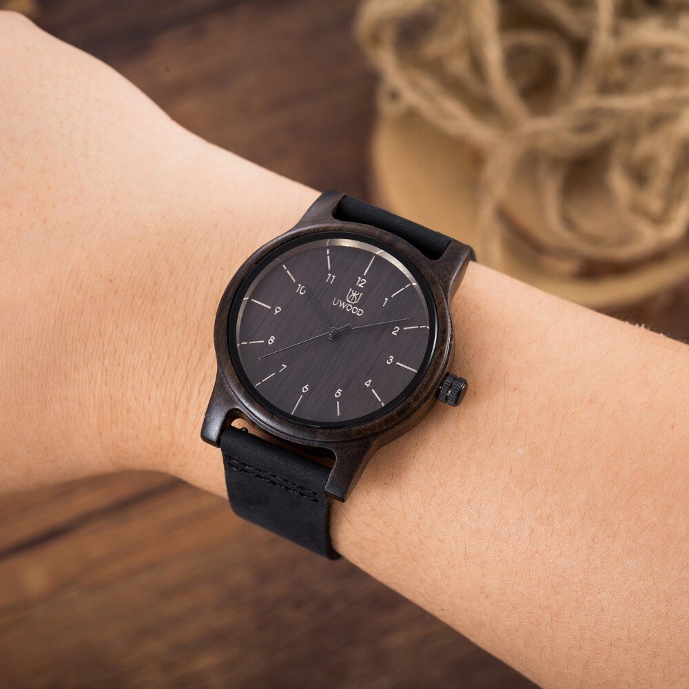Luxury Women Watch Wood Leather Wristwatches
