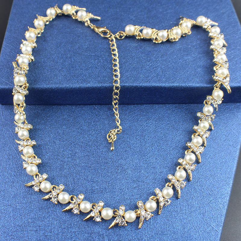 imitation Pearl Necklace earrings set