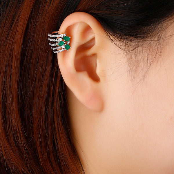 Pendientes de moda con forma de gota de agua verde, cuatro capas, con diseño geométrico