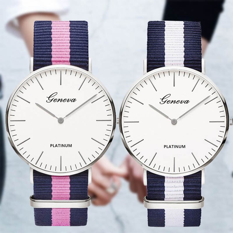 Classic Nylon  Band Top Luxury Couple Quartz Wrist Watch