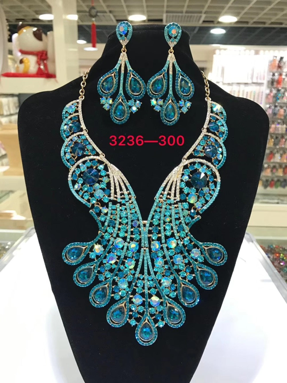 Dubai 24k Gold Big  Women Wedding Long Necklace Ethiopian Set