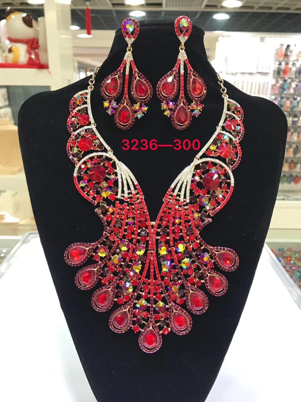 Dubai 24k Gold Big  Women Wedding Long Necklace Ethiopian Set