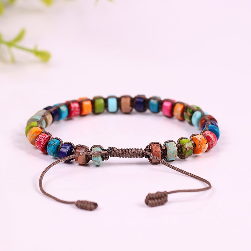 Handmade Multi-layer Natural Stone Beaded Bangle