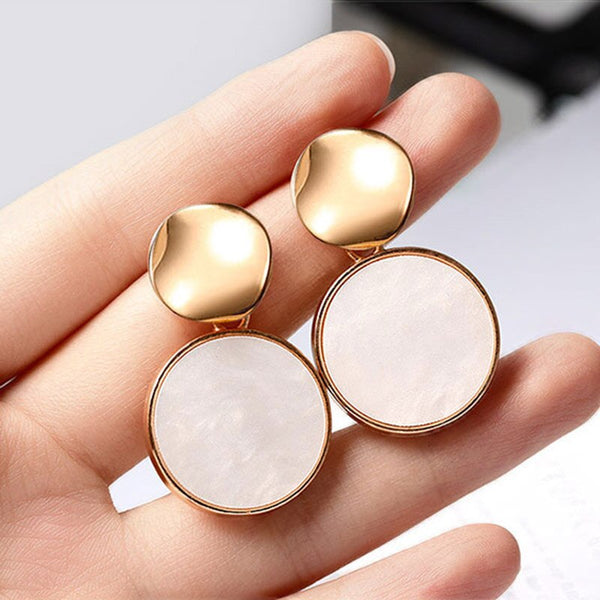Pendientes de clip geométricos coreanos bohemios para mujer, pendientes dorados