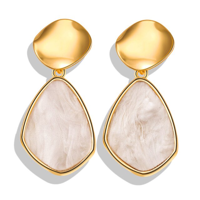 Bohemian Korean geometric clip on Earrings For Women gold Earring