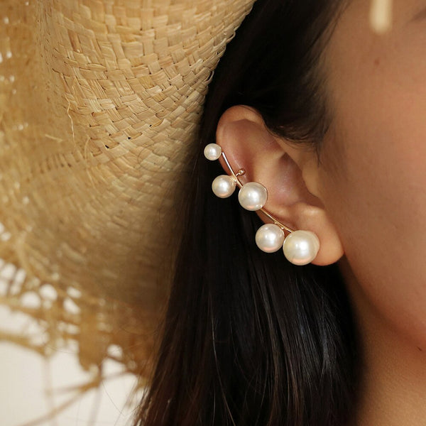 Vintage brincos Elegant Statement Gold Color Pearl Earrings
