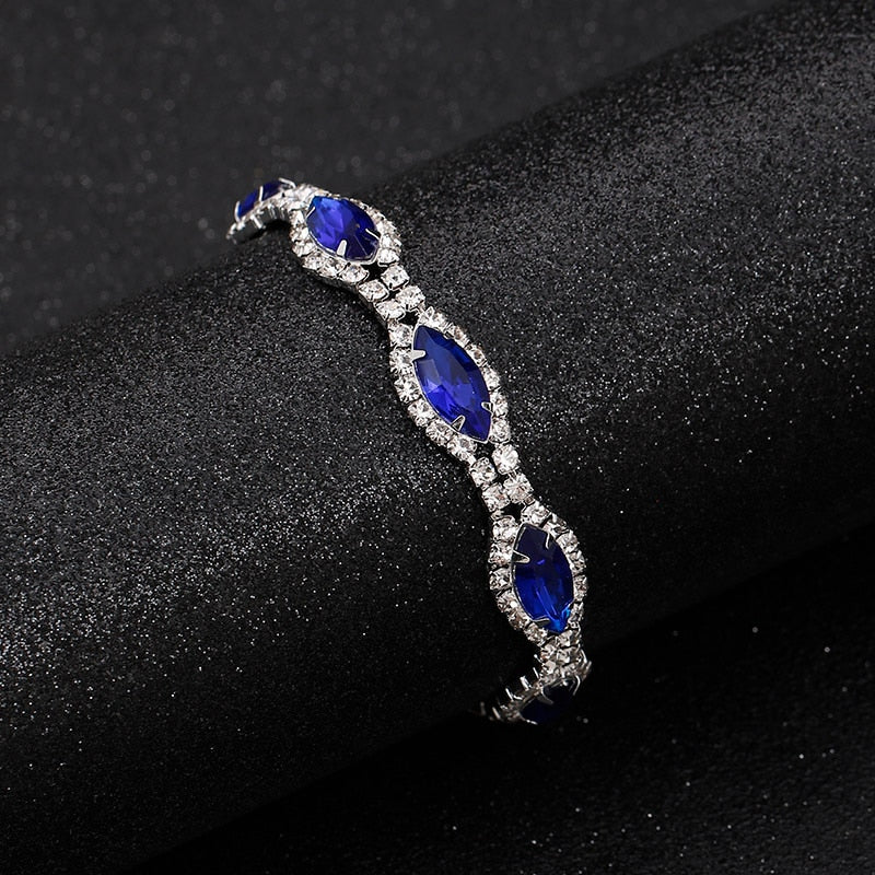 Elegant Royal Blue Crystal Wedding Jewelry Sets