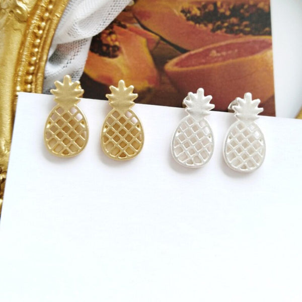 Lindos pendientes de piña con clip