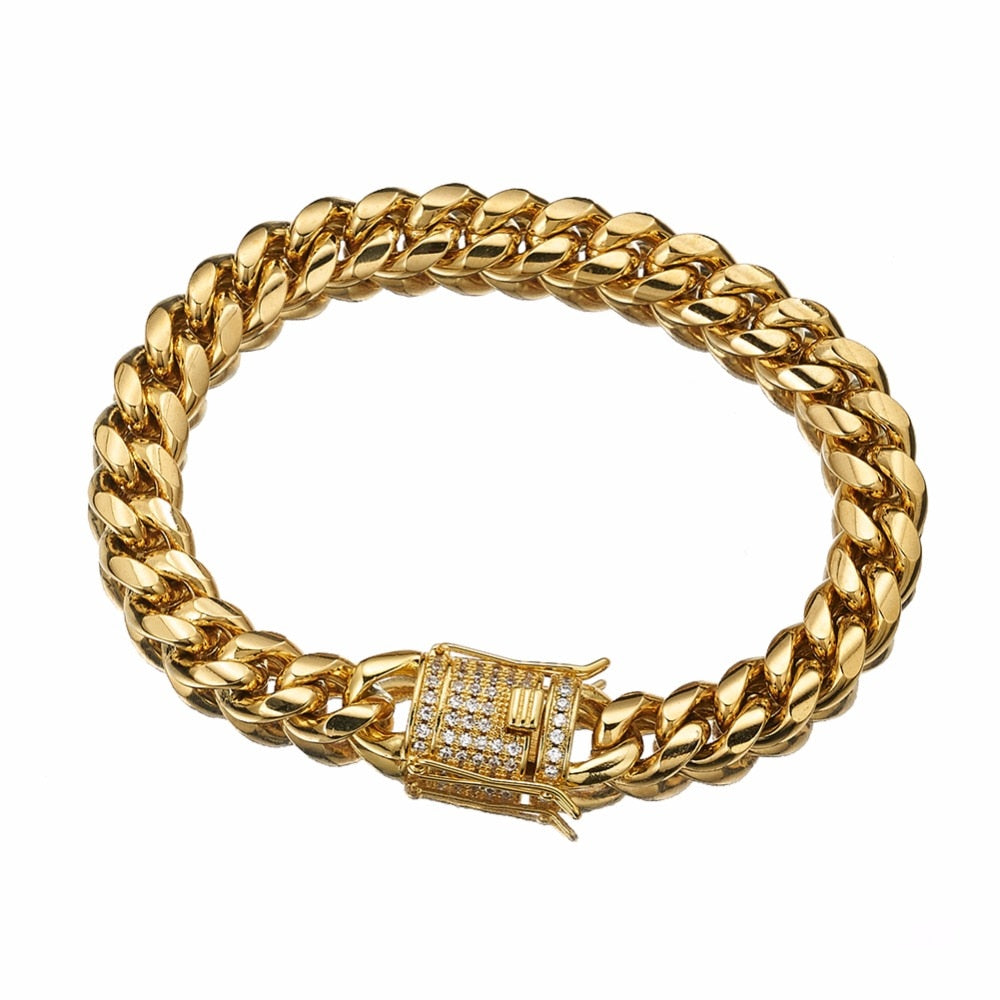 Miami Curb Cuban Chain Crystal Bracelet