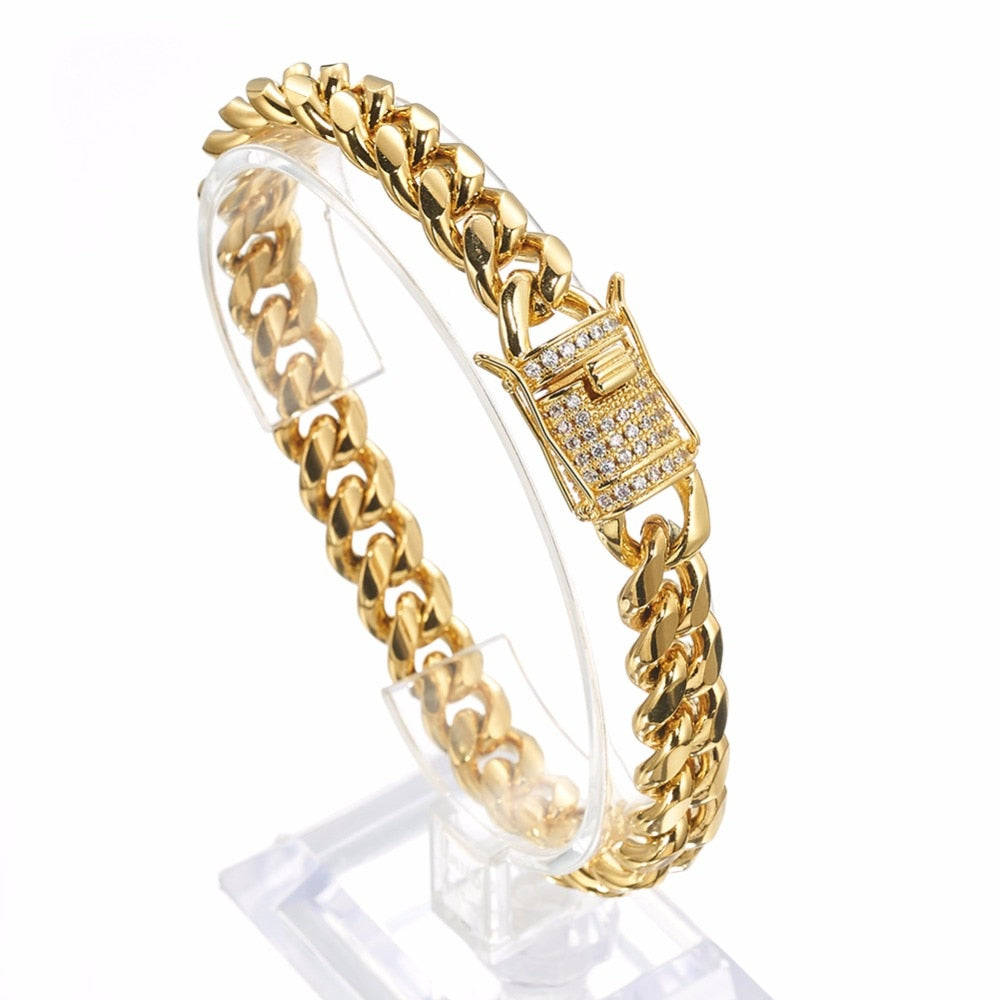 Miami Curb Cuban Chain Crystal Bracelet