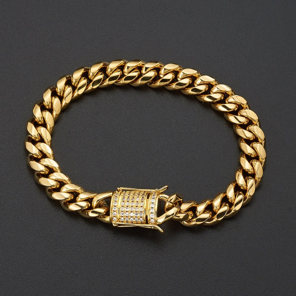 Miami Curb Cuban Chain Crystal Bracelet