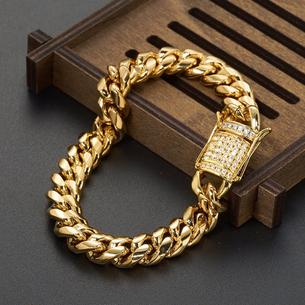 Miami Curb Cuban Chain Crystal Bracelet