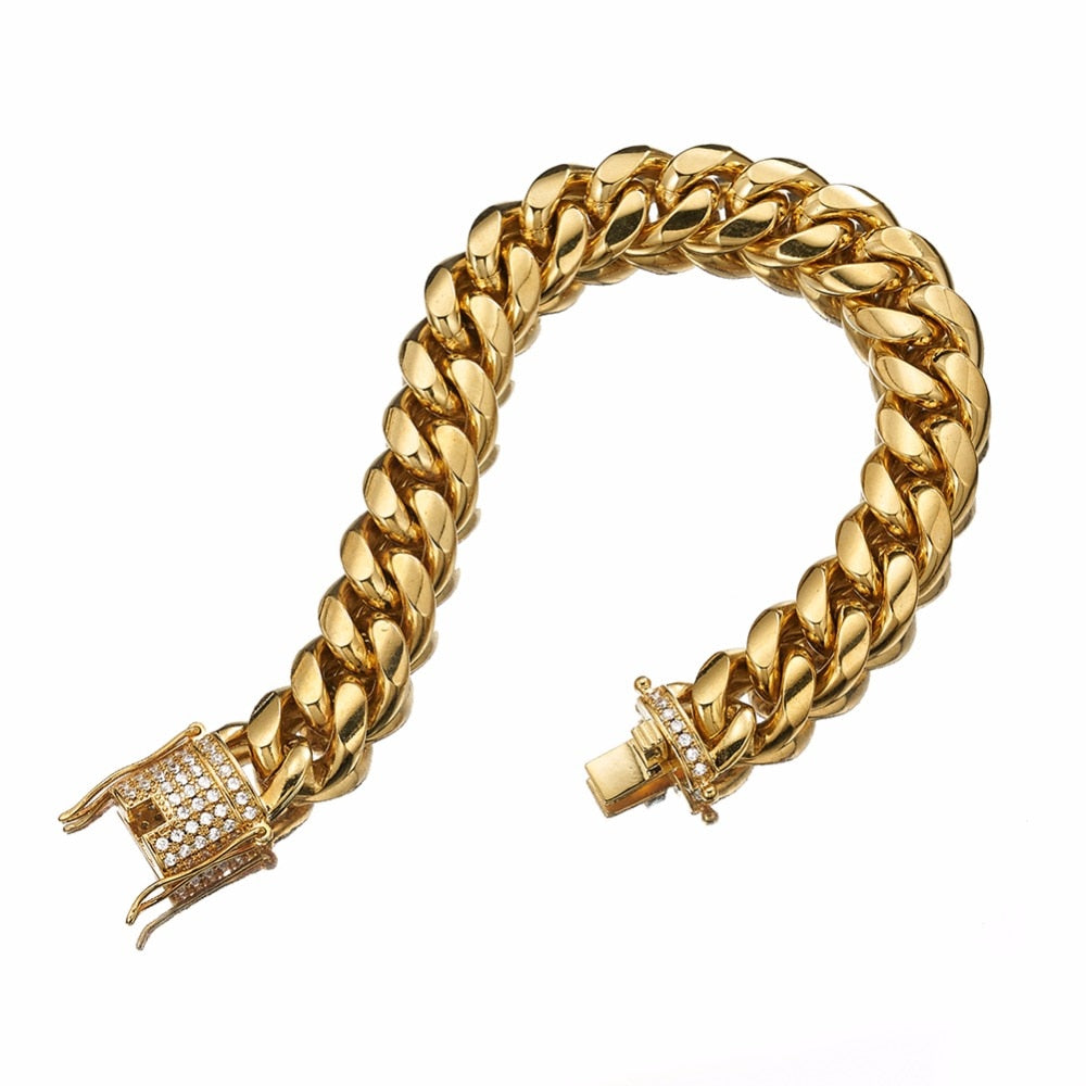 Miami Curb Cuban Chain Crystal Bracelet