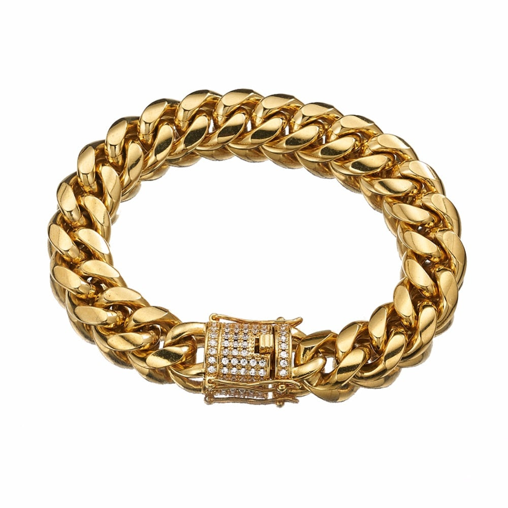 Miami Curb Cuban Chain Crystal Bracelet