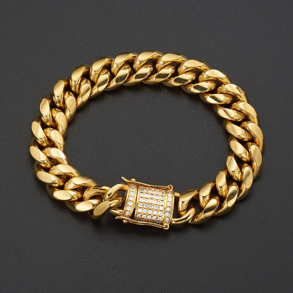 Miami Curb Cuban Chain Crystal Bracelet