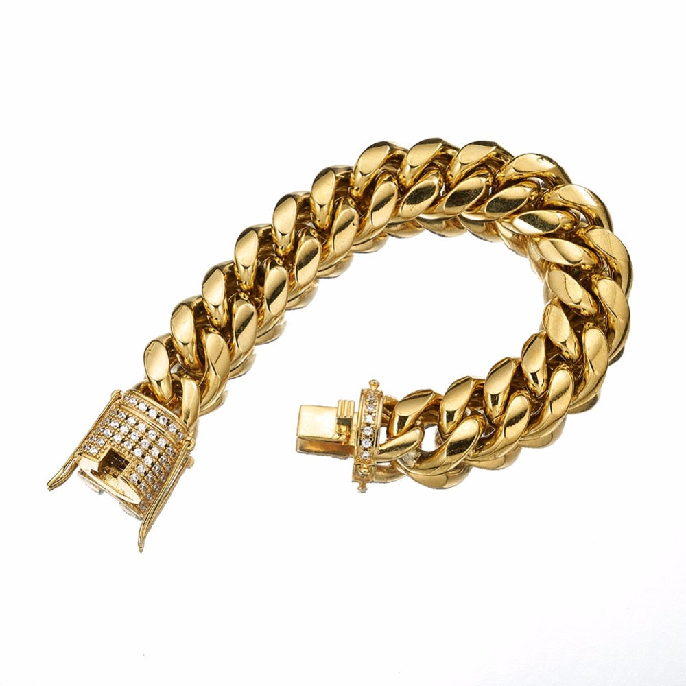 Miami Curb Cuban Chain Crystal Bracelet