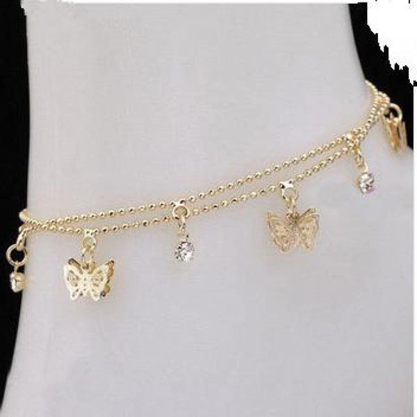 Summer Personality Wild Popular Double Butterfly Lady Legs Anklet