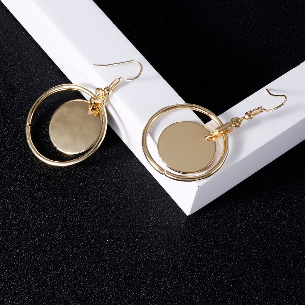 Trendy Statement Round Circle Crystal Choker Jewelry Sets