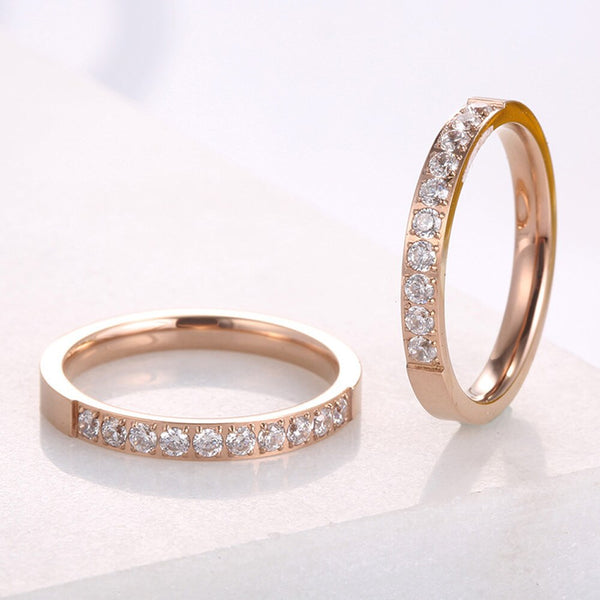 High quality Rose Gold Colors AAA Zirconia Rings for Woman