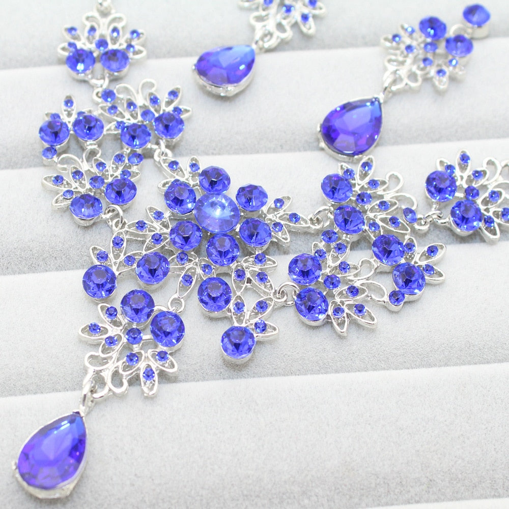Multiple Colors Water Drop Wedding Bridal Formal Party Prom Jewelry Sets