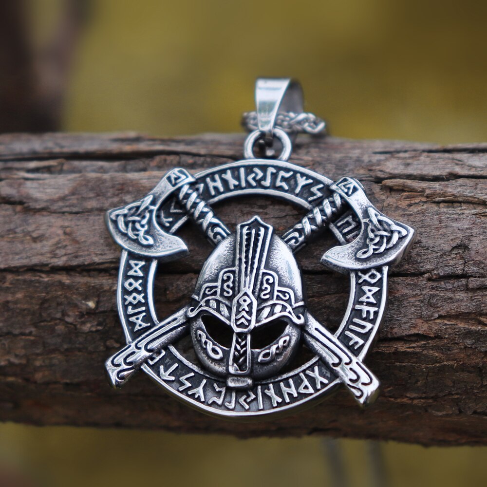 Viking Celtics Ax Rune Warrior 316L Stainless Steel Pendant