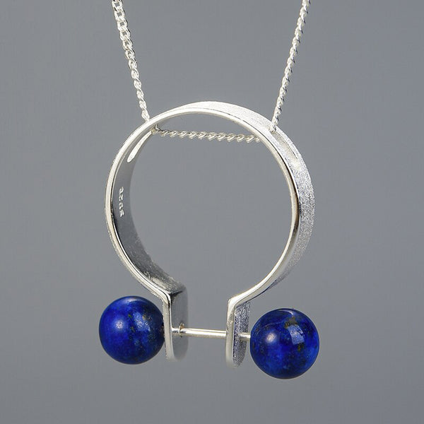 925 Sterling Silver Natural Lapis Lazuli Fine Jewelry Minimalist Style Rings