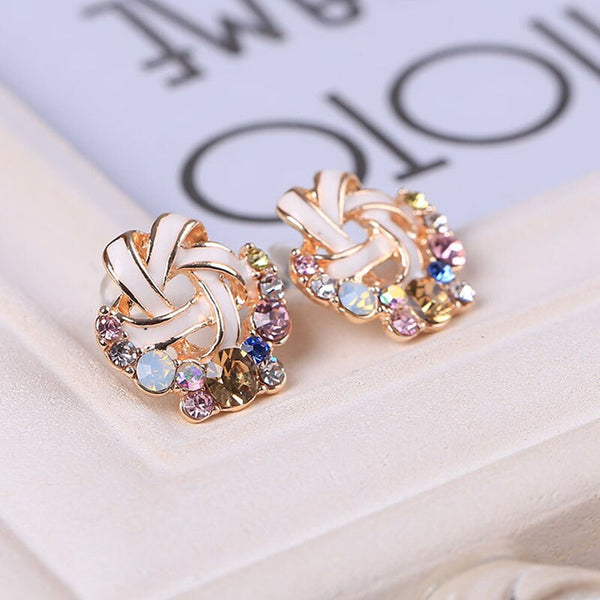 Korea Style rhinestone Alloy drop oil Windmill Clip on Earrings for women