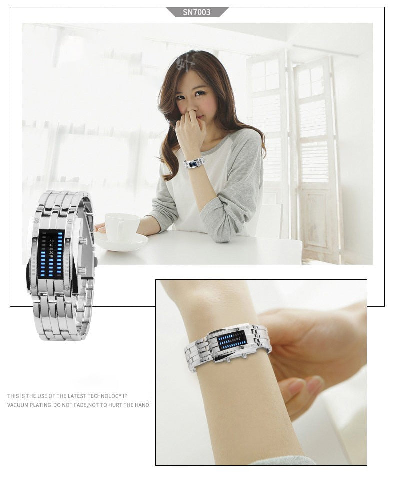 LED Date Bracelet Watch Binary Wristwatch Sport Watches