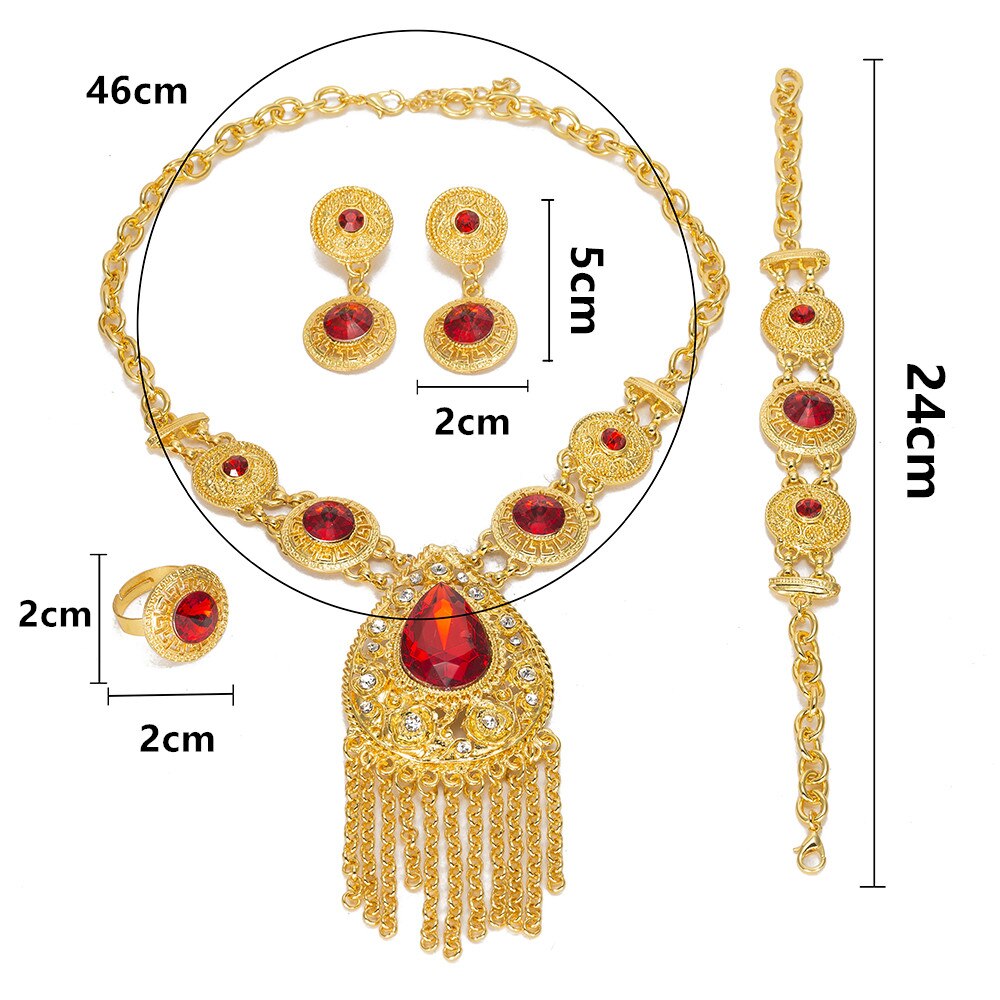 Trendy Necklace Earrings Bracelet Set For Women