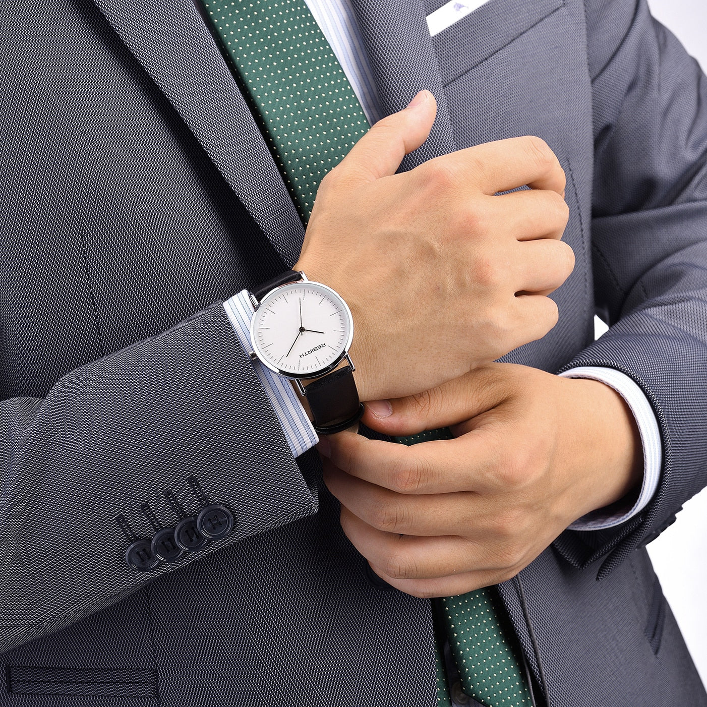 vintage classic Quartz Wristwatch Elegant Simple Leather Strap Watch