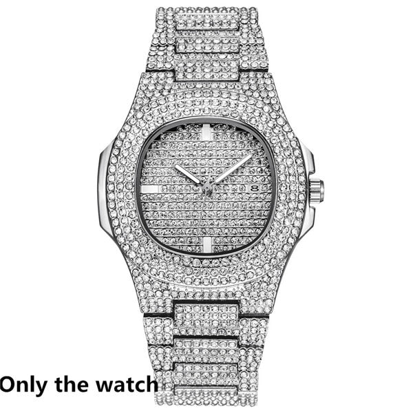 Gold Necklace +Watch+Bracelet Hip Hop Miami