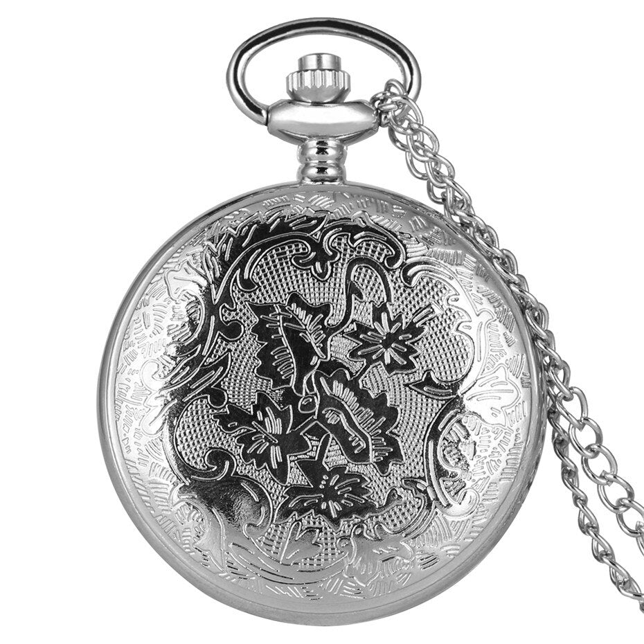 Gold Hollow Spider Design Quartz Pocket Watch