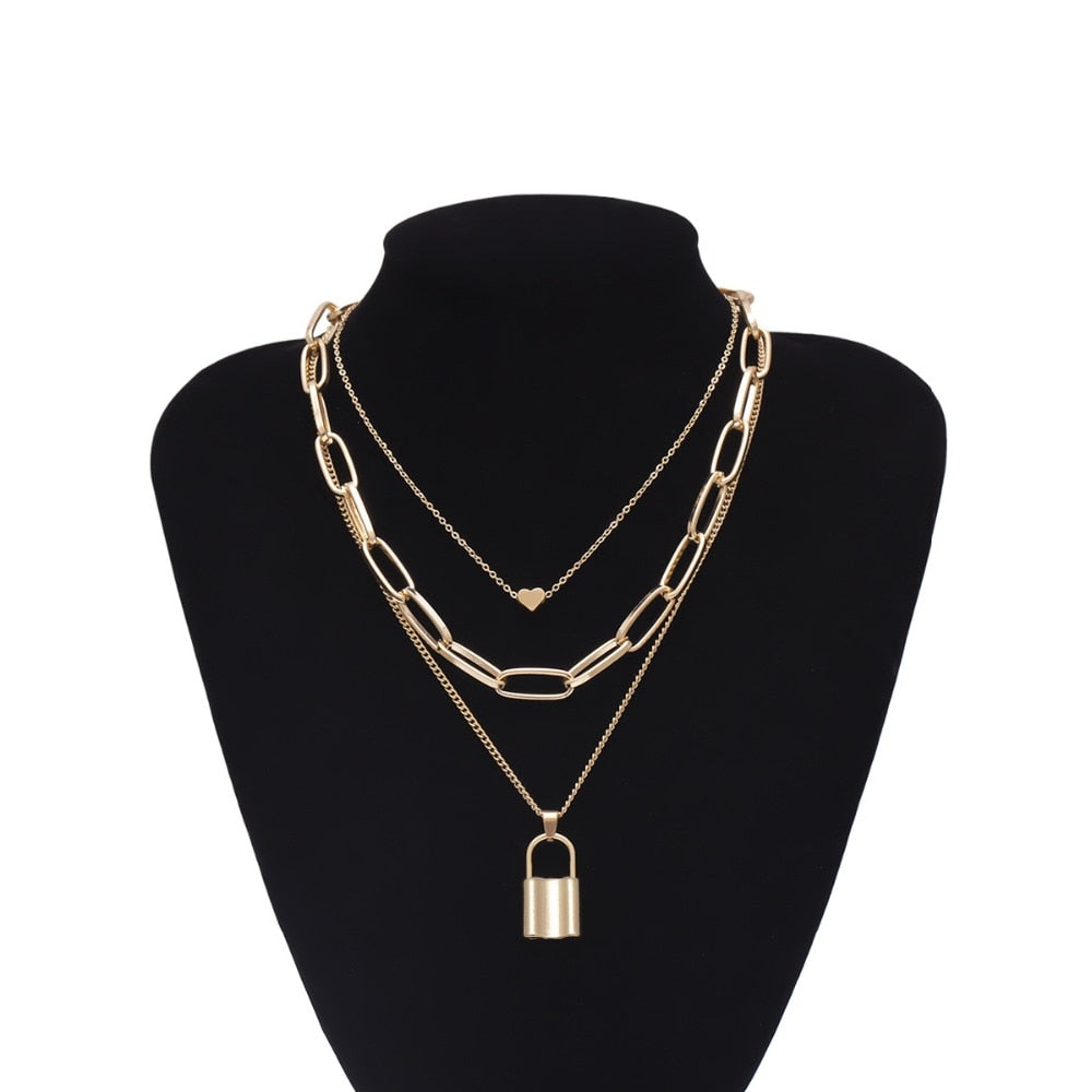Hip Hop Multi Layers chain necklace