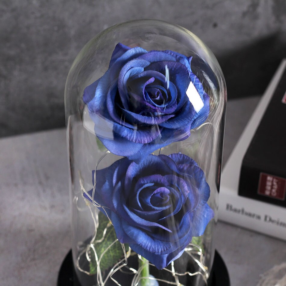 Beauty And Beast Two Rose Flower In Flask