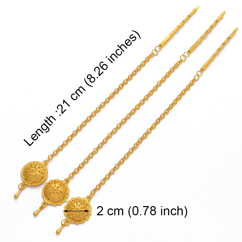 African Ethiopian Head Chain Gold Color Hair Piece Jewelry