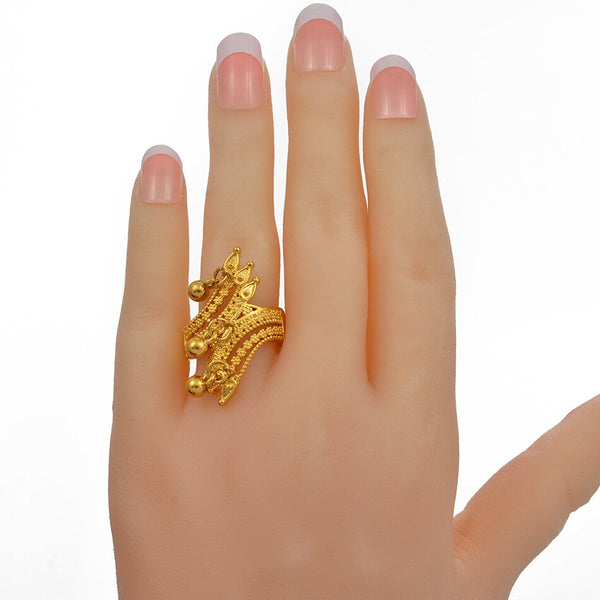 Anillo africano de boda en color oro etíope