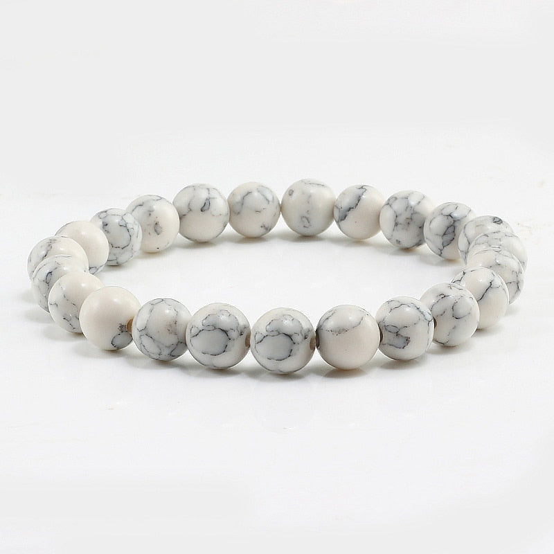 Natural Stone Lava Matte Hematite Beads Bracelet