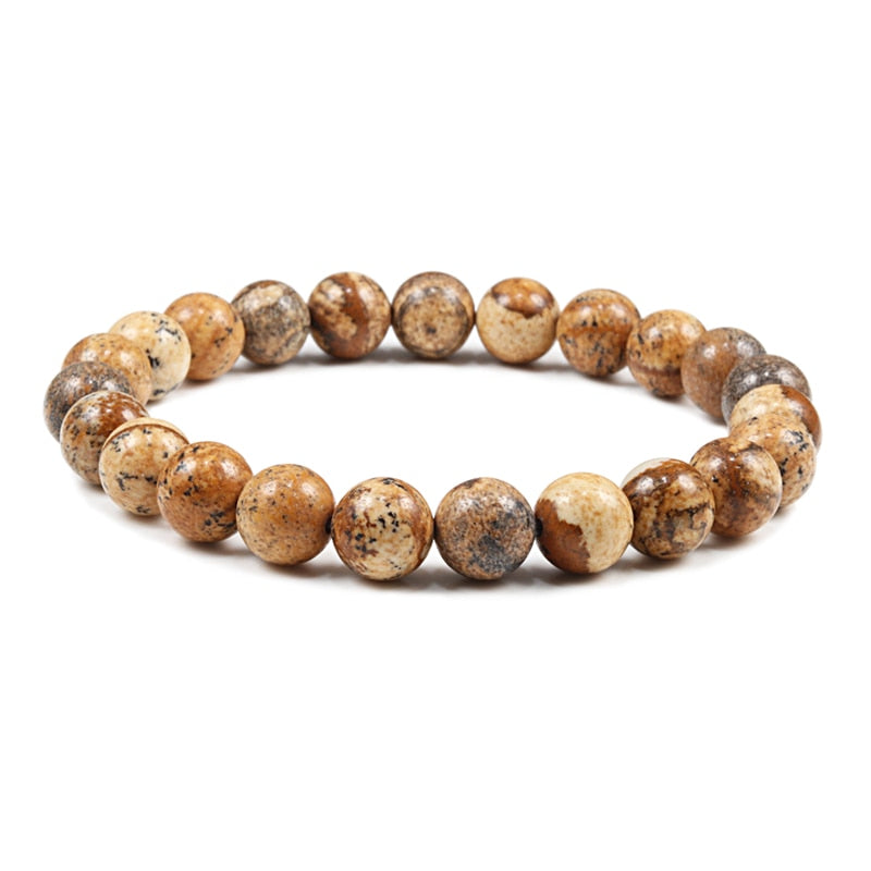 Natural Stone Lava Matte Hematite Beads Bracelet