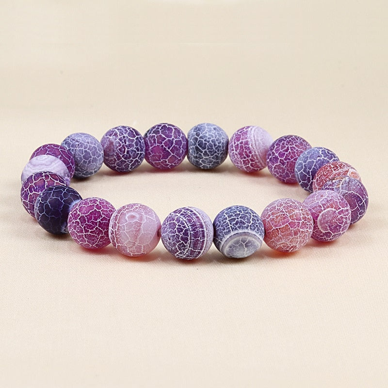 Purple Agates Natural Weathered Gem Stone Bead Strand Women
