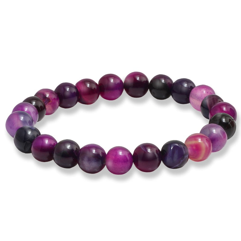 Purple Agates Natural Weathered Gem Stone Bead Strand Women