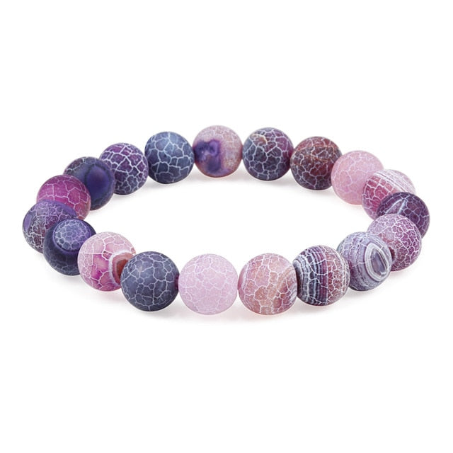 Purple Agates Natural Weathered Gem Stone Bead Strand Women