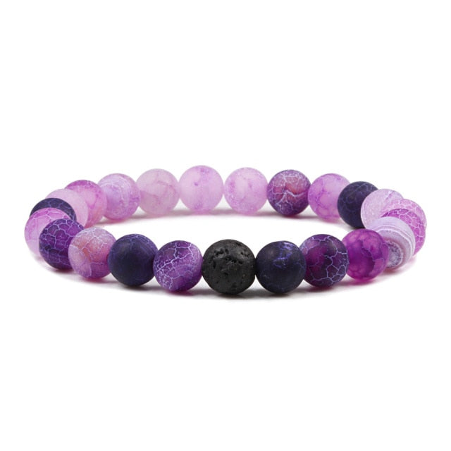 Purple Agates Natural Weathered Gem Stone Bead Strand Women