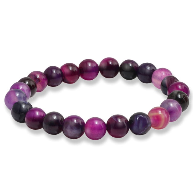 Purple Agates Natural Weathered Gem Stone Bead Strand Women