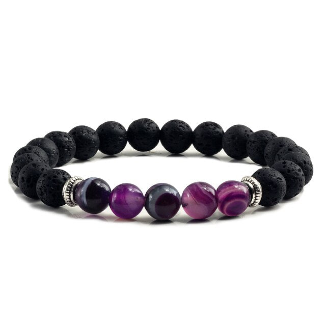 Purple Agates Natural Weathered Gem Stone Bead Strand Women