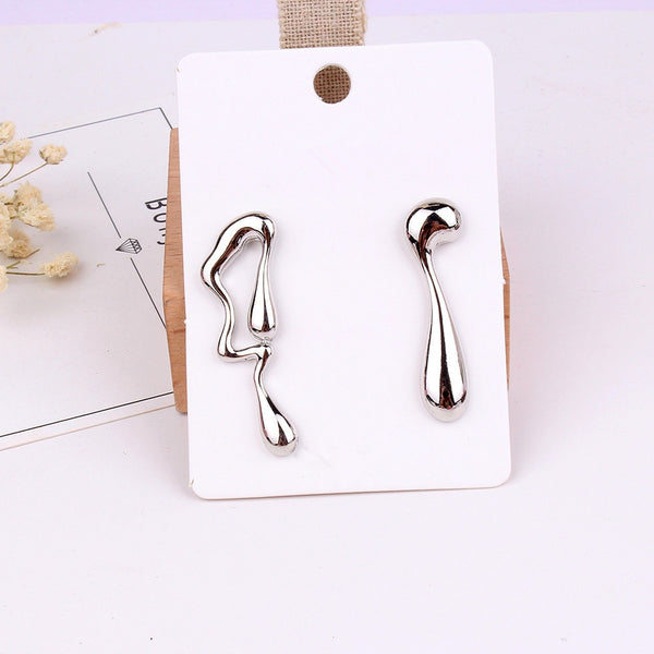 New Design Alloy Asymmetric Earrings for Women