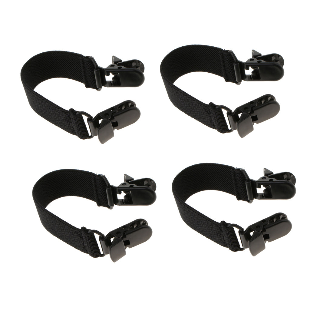 2Pairs Elastic Boot Straps Pant Ends Clip