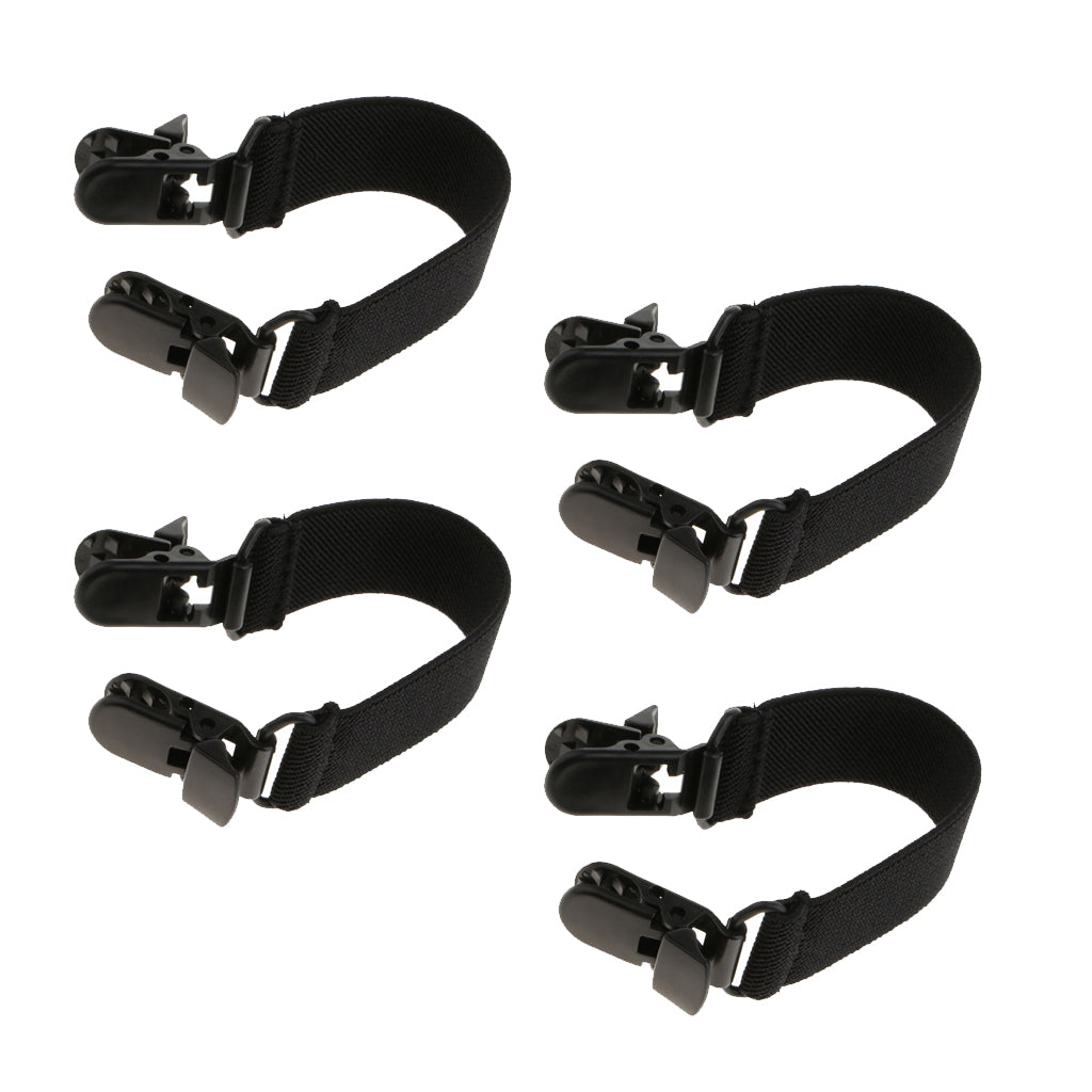 2Pairs Elastic Boot Straps Pant Ends Clip