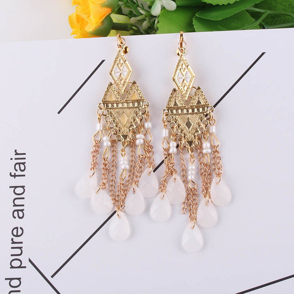 Pendientes largos con borlas sin piercing para mujer, regalo de fiesta