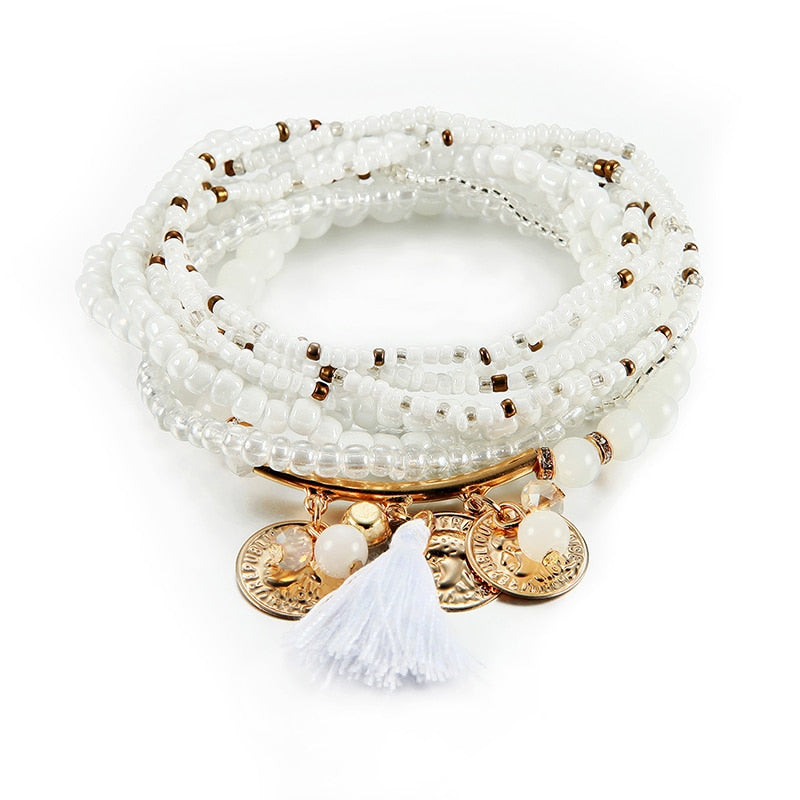 Women Bohemian Jewelry Multilayer Elastic Set